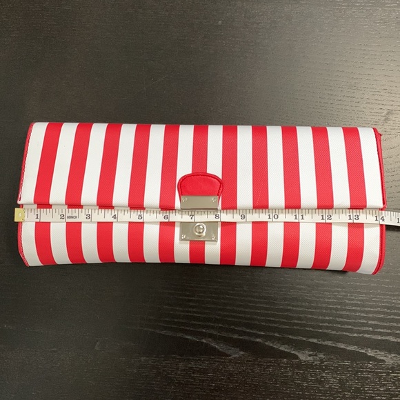 Browns red and white striped clutch - Picture 2 of 11